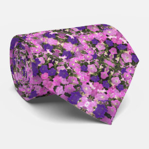 Photo Image Of Morning Glory Pink & Purple Flowers Tie