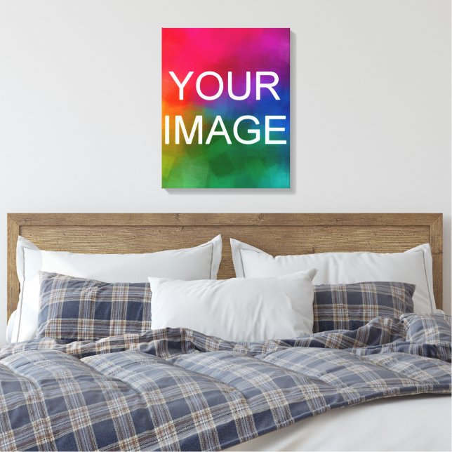 Photo Image Stretched Vertical HQ Create Your Own Canvas Print (Insitu(Bedroom))