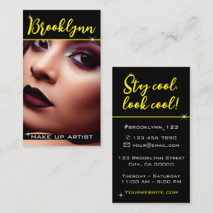 Photo Image Template Modern Cool Yellow Slogan Business Card