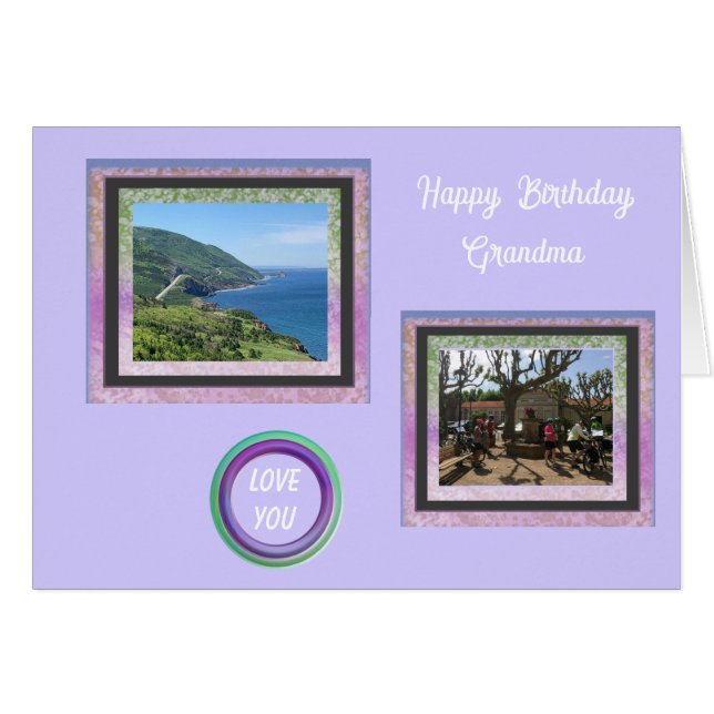 Photo Images for Grandma Birthday Card (Front Horizontal)