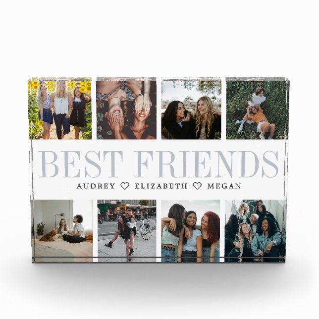 Photo In Glass Block Best Friends Gift  (Front)