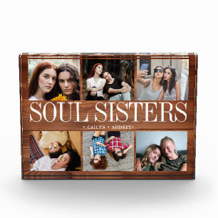 Photo In Glass Block Soul Sisters Wooden Texture