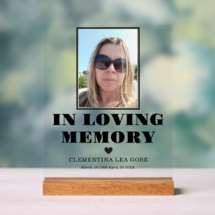 Photo In loving memory Acrylic Sign
