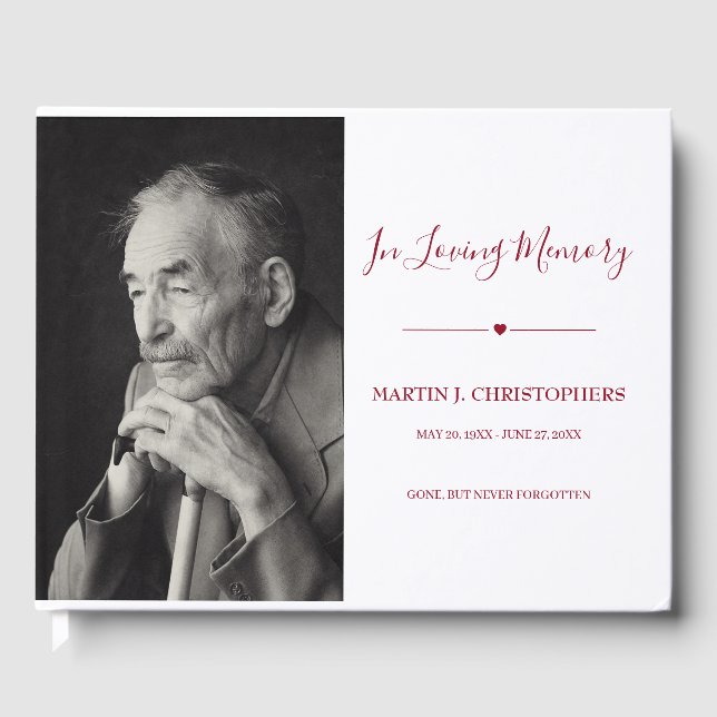 Photo In Loving Memory Funeral Guest Book (Front)