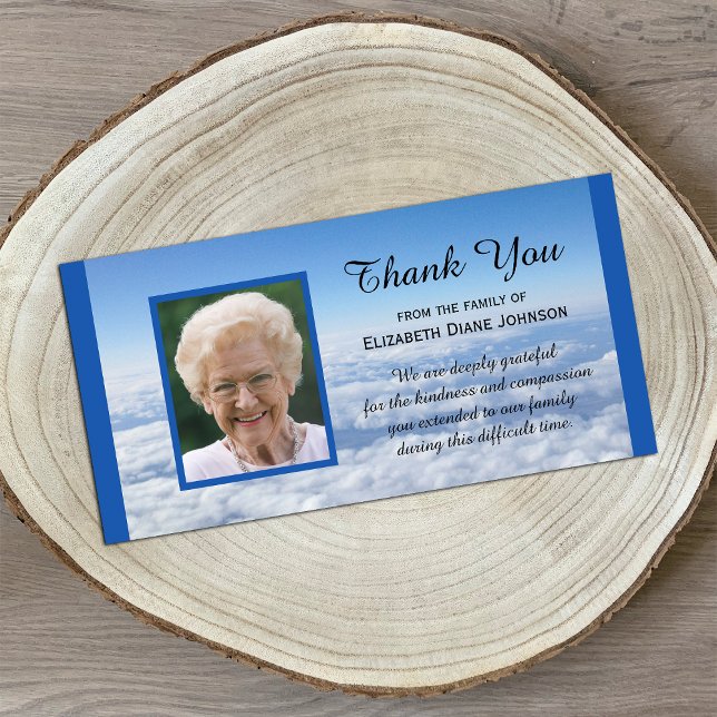 Photo in the Clouds Sympathy Thank You Photo Card (Creator Uploaded)