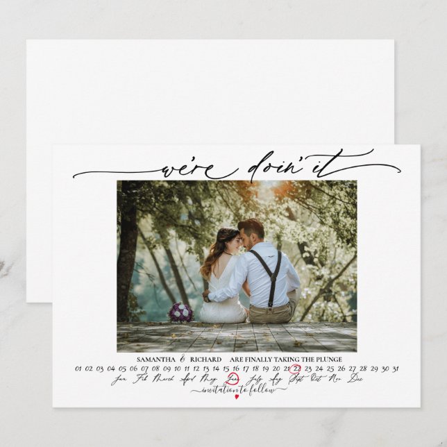 Photo Infinity Calendar Were Doin it Save the Date (Front/Back)