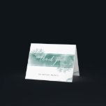 Photo Inside, Silver Sage Watercolor Folded Thank You Card<br><div class="desc">Thank your guests with this elegant silver sage Thank You folded card. Beautiful delicate watercolor stain, as well as watercolor stripe with hand drawn floral detail creating a soft background for your thank you message in both front and inside. Add your own photograph on inside top area or if you...</div>