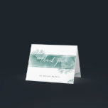Photo Inside, Silver Sage Watercolor Folded Thank You Card<br><div class="desc">Thank your guests with this elegant silver sage Thank You folded card. Beautiful delicate watercolor stain, as well as watercolor stripe with hand drawn floral detail creating a soft background for your thank you message in both front and inside. Add your own photograph on inside top area or if you...</div>
