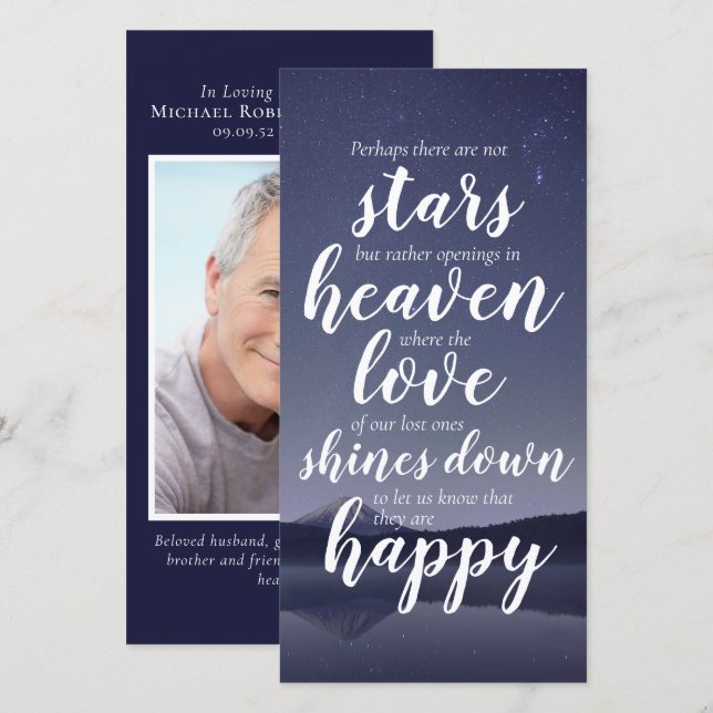 Photo Inspirational Memorial Bookmark (Front/Back)