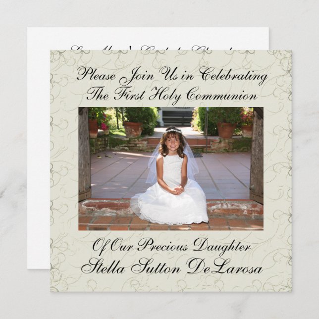 Photo Invitation - First Holy Communion Invitation (Front/Back)