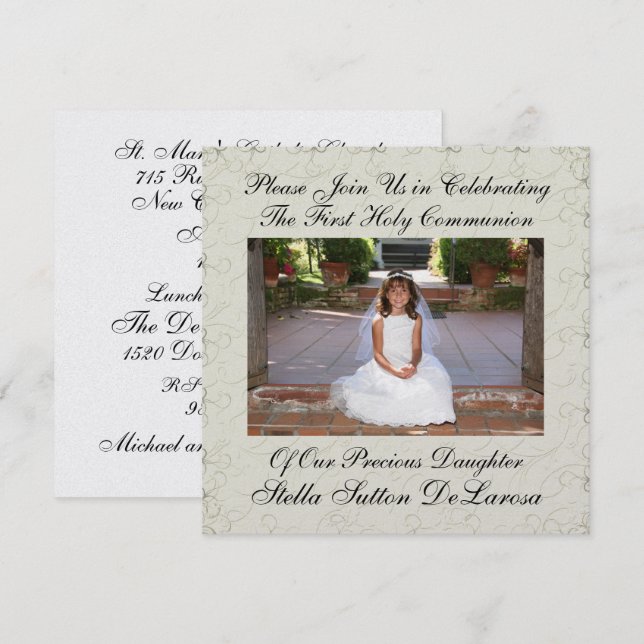 Photo Invitation - First Holy Communion Invitation (Front/Back)