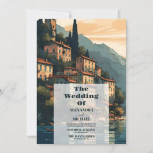 Photo Italy Lake Como Destination Wedding Invitation