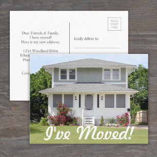 Photo I've Moved Script New Change of Address Announcement Postcard