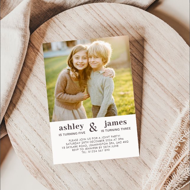 Photo Joint Birthday Invitation (Creator Uploaded)
