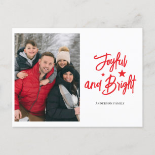 Photo Joyful Bright. Christmas Holiday Postcard