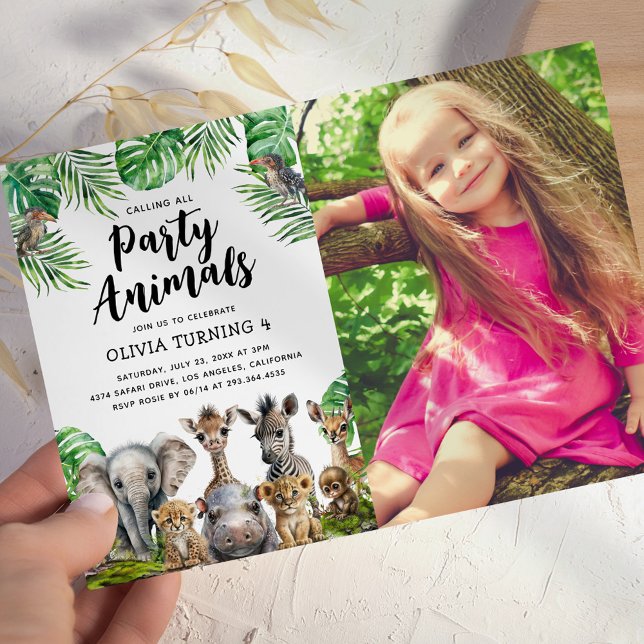 Photo Jungle Party Animals Invitation (Creator Uploaded)