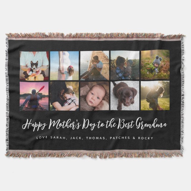Photo Keepsake for Grandma  Throw Blanket (Front)