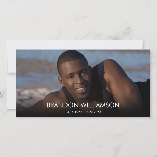 Photo keepsake Funeral Thank you Card (Front)