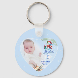 Photo Keychain keepsake - baby boys 1st Christmas