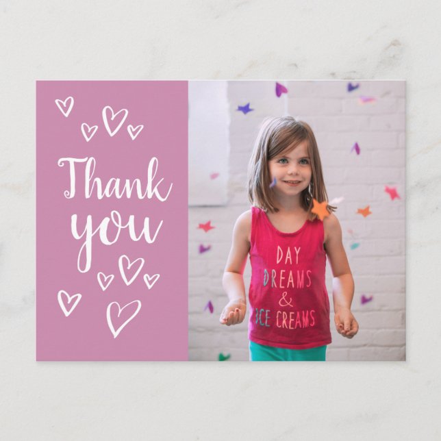 Photo Kids Birthday Thank you card Postcard (Front)