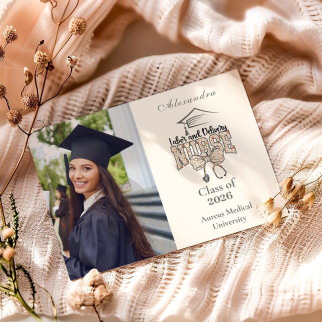  Photo Labor and Delivery Nurse Graduation Party Announcement (Creator Uploaded)