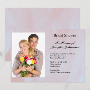 Photo Lavender Mist Marble Bridal Shower Invitation