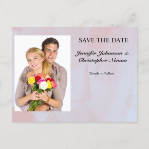 Photo Lavender Mist Marble Save the Date Postcard