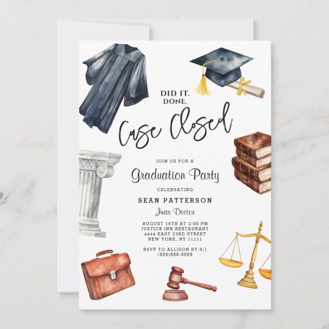 Photo Law School Graduation Party Invitation (Front)
