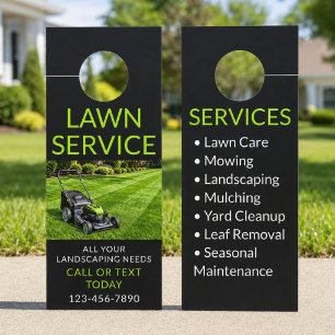 Photo Lawn Care Service Professional Door Hanger