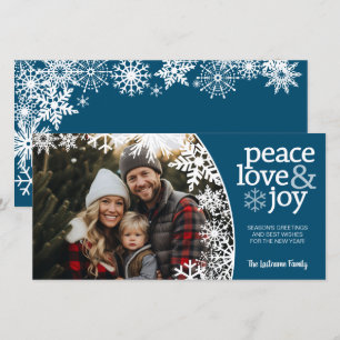 Photo - Let It Snow - Blue white Holiday Card