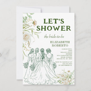 Photo Let's Shower Elizabeth Pampas Bridal Shower  Invitation