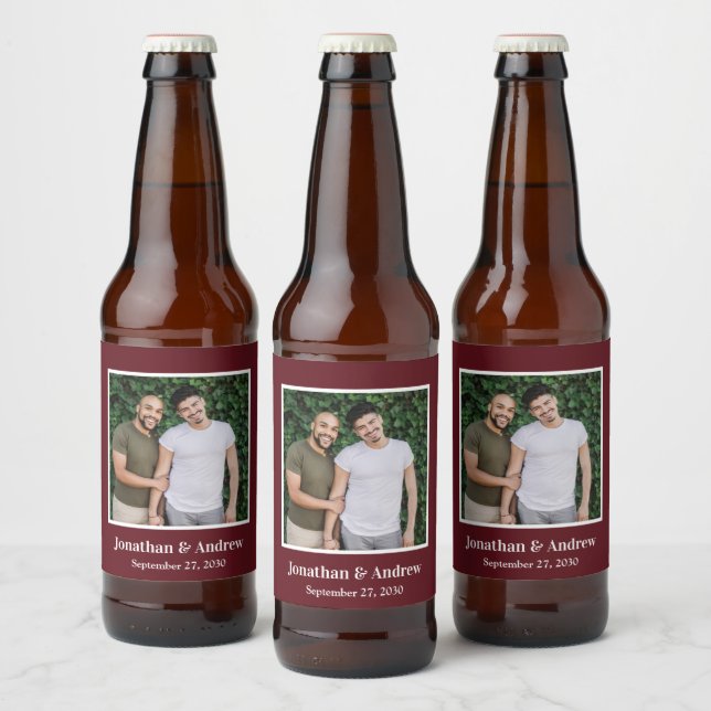 Photo LGBTQ Wedding Beer Bottle Label (Bottles)