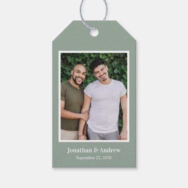 Photo LGBTQ Wedding Gift Tag (Front)