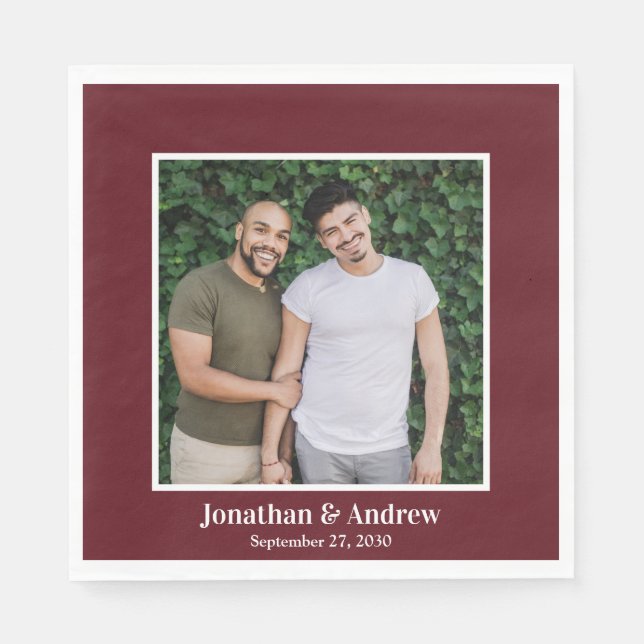 Photo LGBTQ Wedding Napkin (Front)