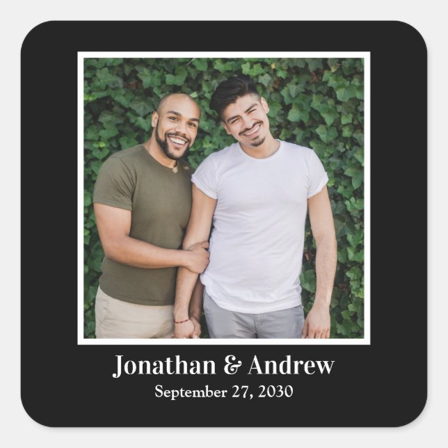 Photo LGBTQ Wedding Sticker (Front)