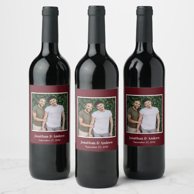 Photo LGBTQ Wedding Wine Label (Bottles)