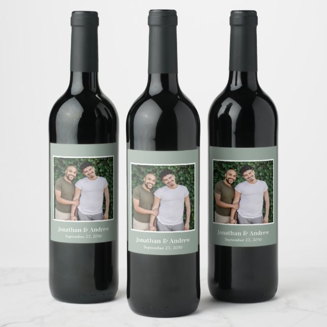Photo LGBTQ Wedding Wine Label (Bottles)