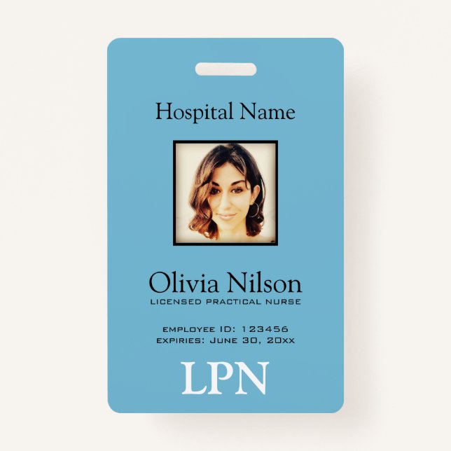 Photo Licensed Practical Nurse ID Badge (Front)