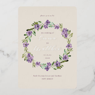 Photo Lilac Purple Botanical Wreath Wedding