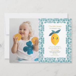 Photo Little Sweetie Lemon 1st Birthday Invitation