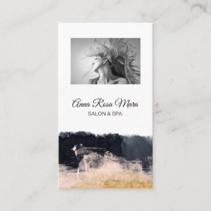 *~* Photo Logo Abstract Gold White Girly Chic Business Card