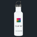 Photo Logo And Text Top Modern Simple Design Best 710 Ml Water Bottle<br><div class="desc">Custom Modern Elegant Minimalist Simple Design Template Upload Image Photo Business Company Logo or Image,  Photo,  Add Text Name Web Address Trendy White 24 oz Water Bottle. Buy High Quality Drinkware / Water Bottles Online Shop.</div>