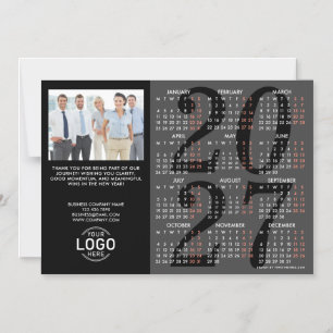 Photo Logo Black Grey Calendar 2027 Magnetic Card