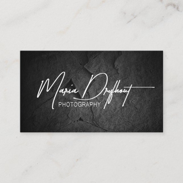 Photo Logo black stone Business Card (Front)