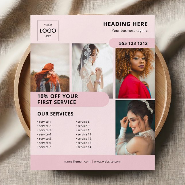 Photo Logo Business Marketing Pink Flyer (Creator Uploaded)