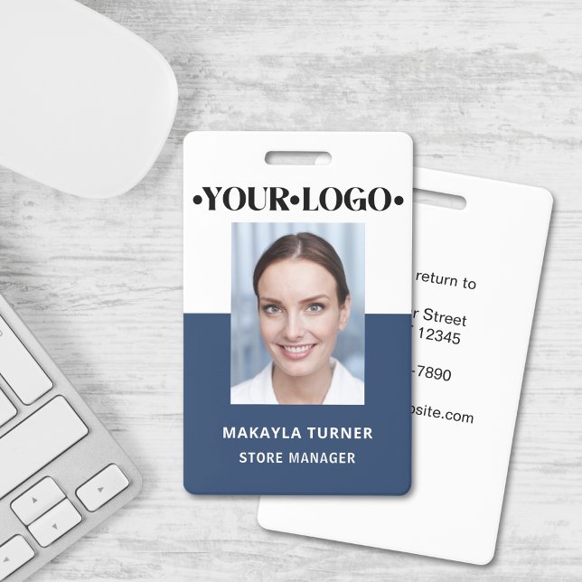 Photo Logo Employee Blue ID Badge (Creator Uploaded)