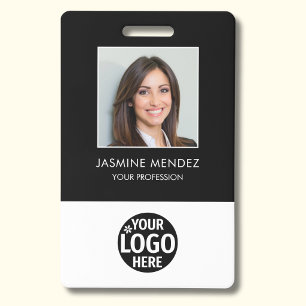 Photo Logo Employee QR Code Barcode ID Badge