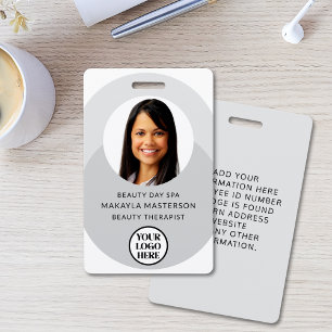 Photo Logo Grey ID Badge