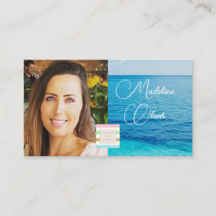 Photo Logo Ocean Blue Sea Travel  Business Card
