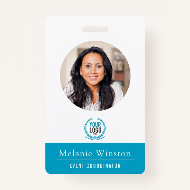 Photo | Logo Professional Office | Deep Teal ID Badge (Front)